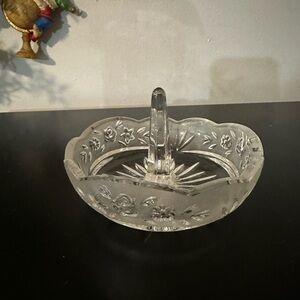 Vintage Large glass ring holder. Decorative design.